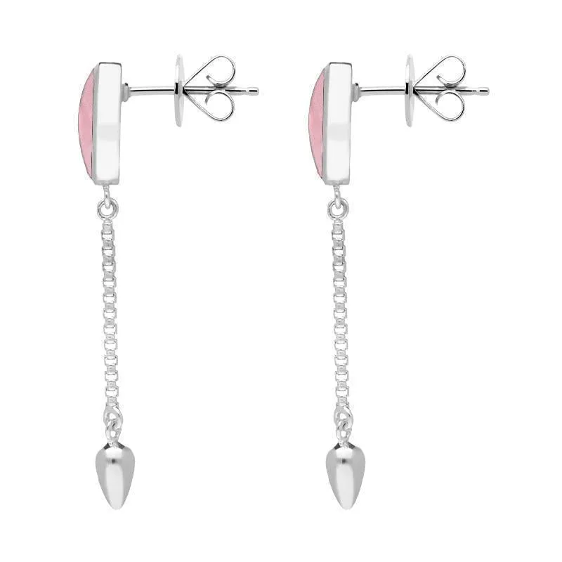 Sterling Silver Rose Quartz Lineaire Medium Drop Stud Earrings sold by Jura Watches product image thumbnail 2