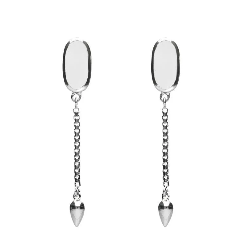 Sterling Silver Bauxite Lineaire Medium Drop Stud Earrings sold by Jura Watches