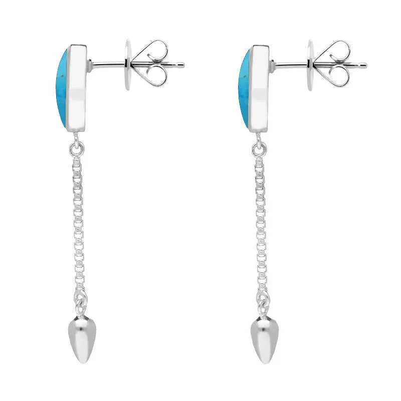 Sterling Silver Turquoise Lineaire Medium Drop Stud Earrings sold by Jura Watches product image thumbnail 2