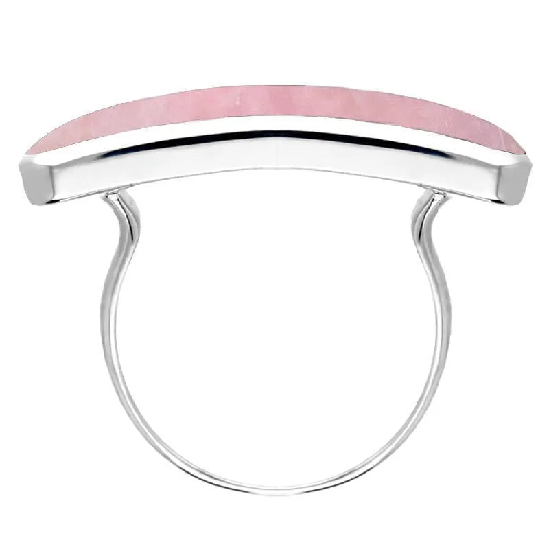 Sterling Silver Rose Quartz Lineaire Long Oval Ring sold by Jura Watches product image thumbnail 2