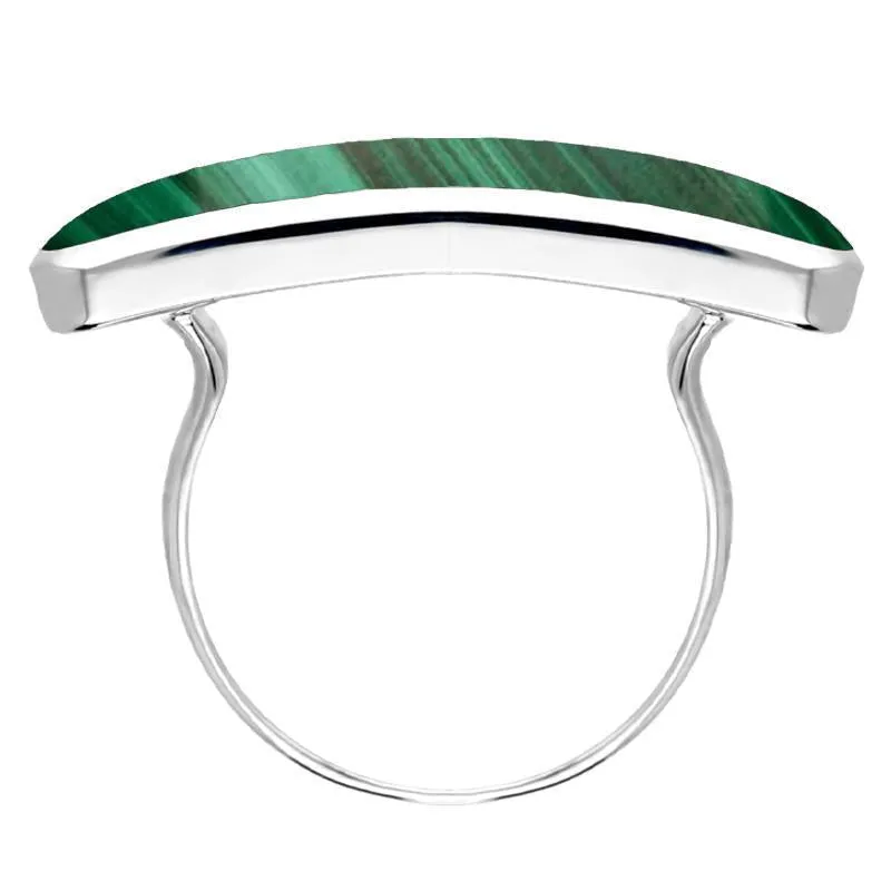 Sterling Silver Malachite Lineaire Long Oval Ring sold by Jura Watches product image thumbnail 2