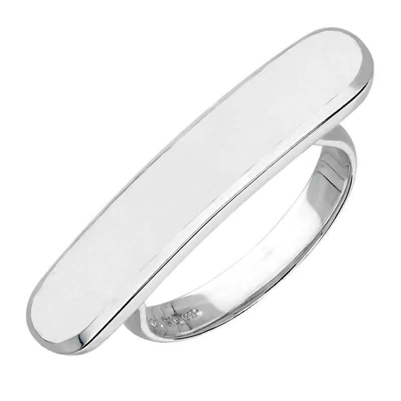 Sterling Silver Bauxite Lineaire Long Oval Ring sold by Jura Watches