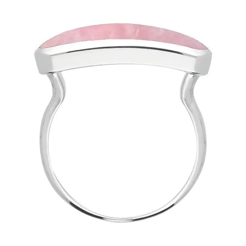 Sterling Silver Rose Quartz Lineaire Petite Oval Ring sold by Jura Watches product image thumbnail 2