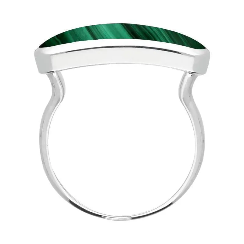 Sterling Silver Malachite Lineaire Petite Oval Ring sold by Jura Watches product image thumbnail 2