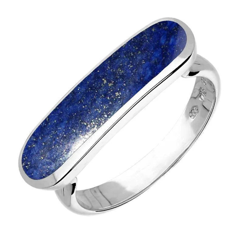 Sterling Silver Lapis Lazuli Lineaire Petite Oval Ring sold by Jura Watches