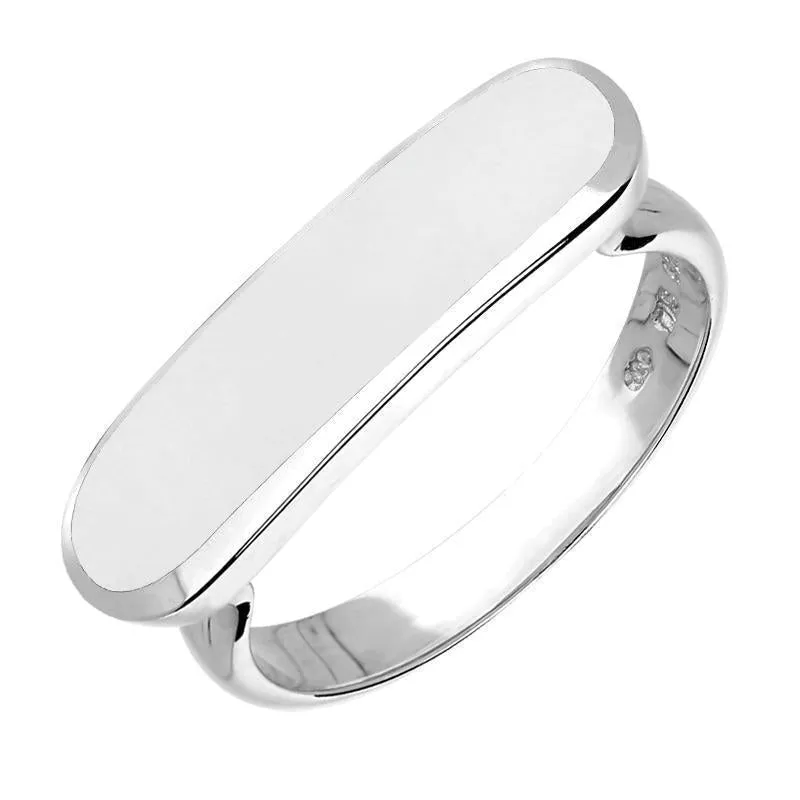 Sterling Silver Bauxite Lineaire Petite Oval Ring sold by Jura Watches