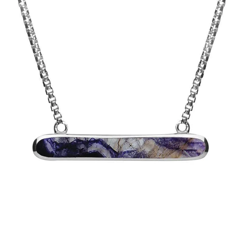 Sterling Silver Blue John Lineaire Oval Necklace sold by Jura Watches