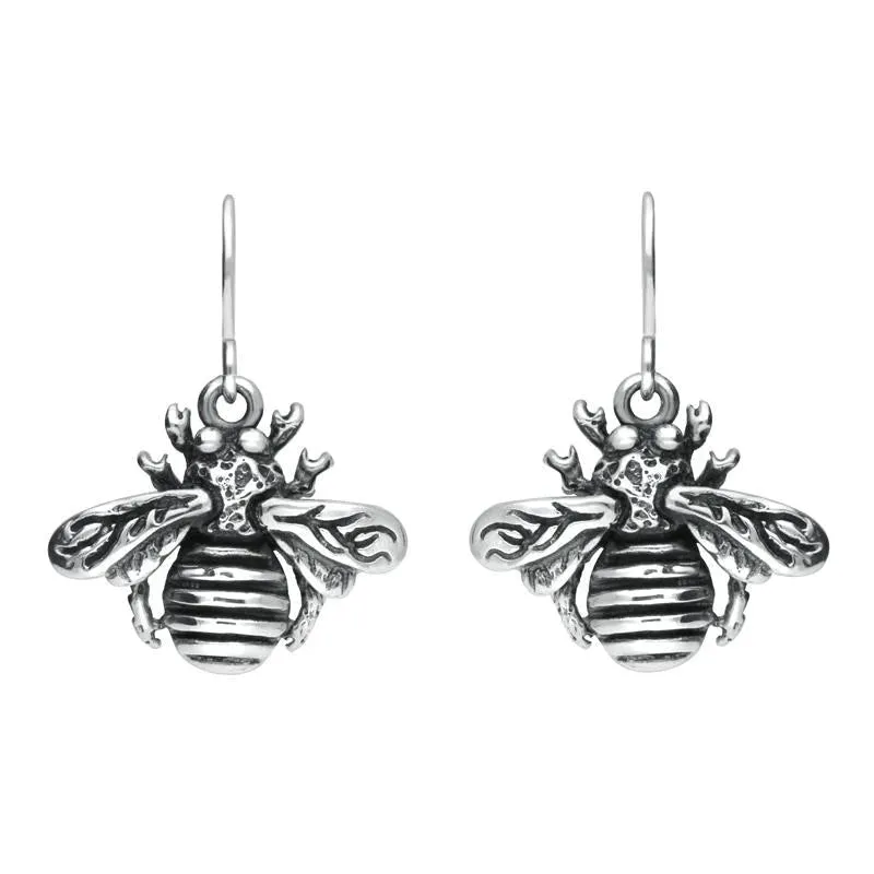 Sterling Silver Bee Hook Drop Earrings sold by Jura Watches