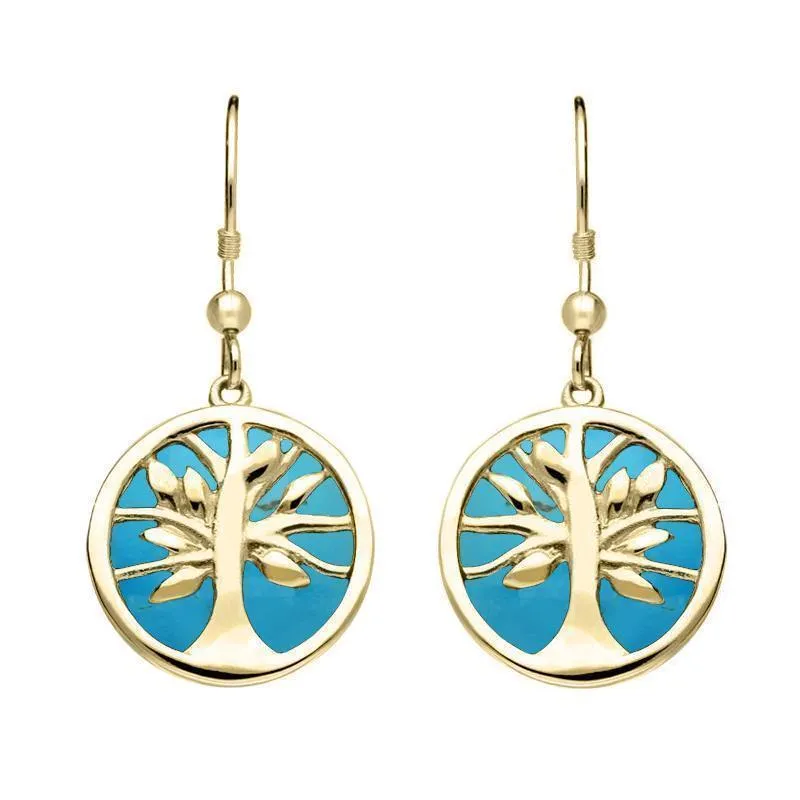 9ct Yellow Gold Turquoise Large Round Tree of Life Two Piece Set sold by Jura Watches product image thumbnail 3