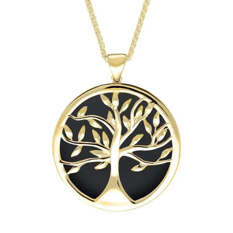 9ct Yellow Gold Whitby Jet Large Round Tree of Life Two Piece Set sold by Jura Watches product image thumbnail 2