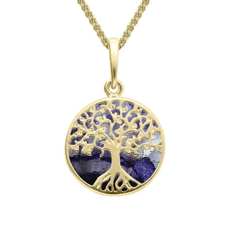 9ct Yellow Gold Blue John Small Round Tree of Life Two Piece Set sold by Jura Watches product image thumbnail 2