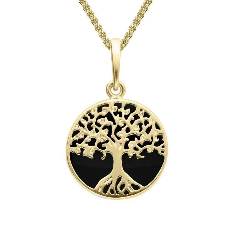 9ct Yellow Gold Whitby Jet Small Round Tree of Life Two Piece Set sold by Jura Watches product image thumbnail 2
