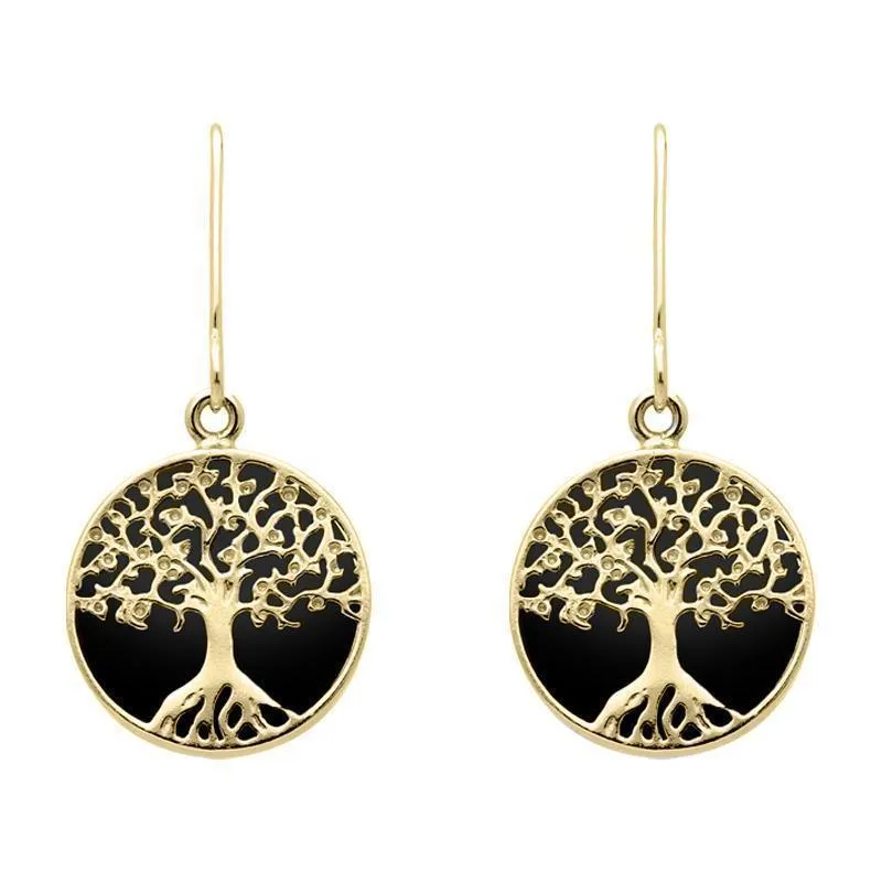 9ct Yellow Gold Whitby Jet Small Round Tree of Life Two Piece Set sold by Jura Watches product image thumbnail 3