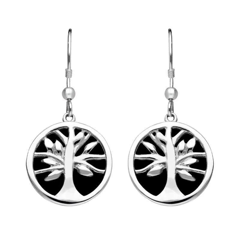 Sterling Silver Whitby Jet Medium Round Tree of Life Two Piece Set sold by Jura Watches product image thumbnail 3