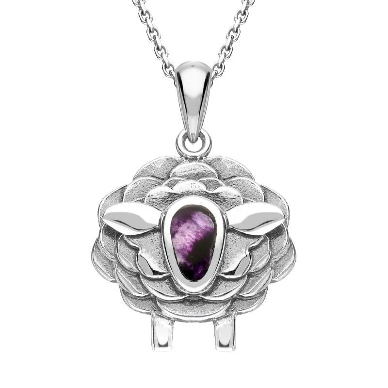 Sterling Silver Blue John Sheep Necklace sold by Jura Watches