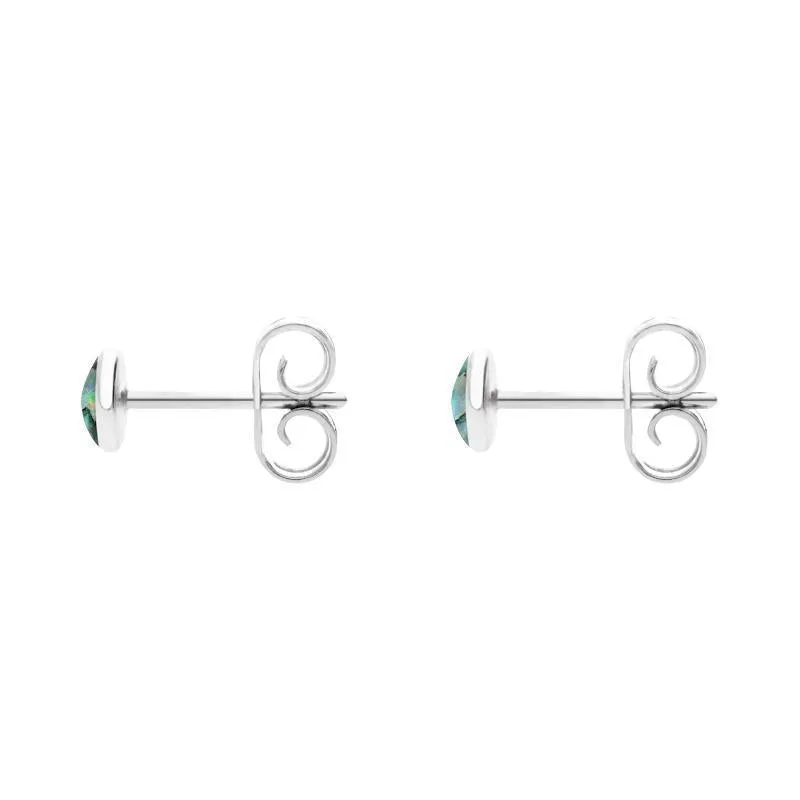 Sterling Silver Abalone 4mm Classic Small Round Stud Earrings sold by Jura Watches product image thumbnail 2