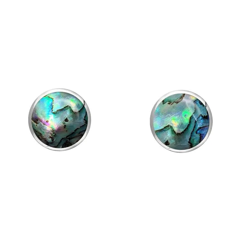 Sterling Silver Abalone 4mm Classic Small Round Stud Earrings sold by Jura Watches
