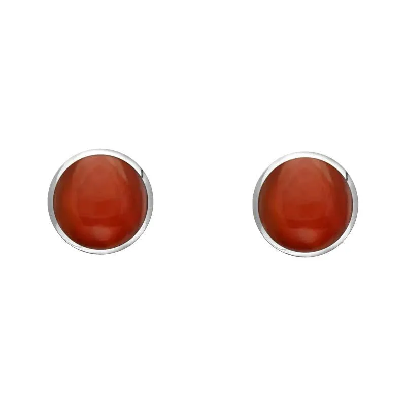 Sterling Silver Carnelian 4mm Classic Small Round Stud Earrings sold by Jura Watches