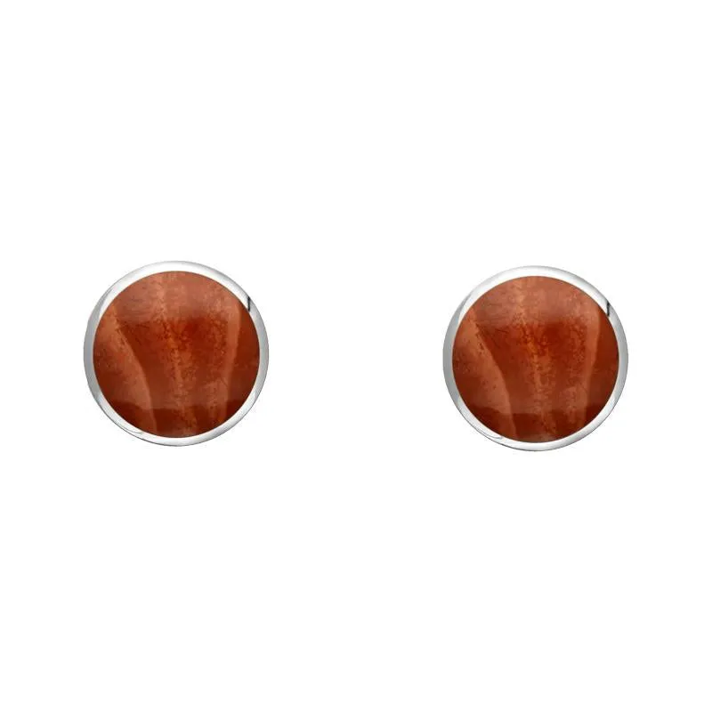 Sterling Silver Jasper 4mm Classic Small Round Stud Earrings sold by Jura Watches