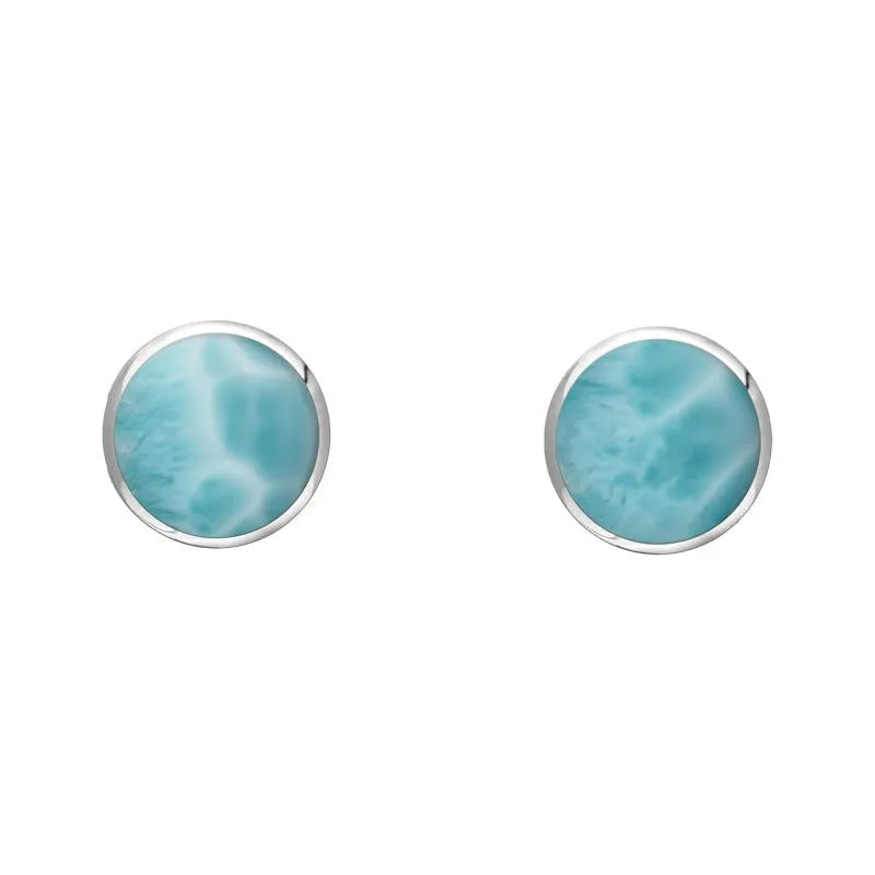 Sterling Silver Larimar 4mm Classic Small Round Stud Earrings sold by Jura Watches