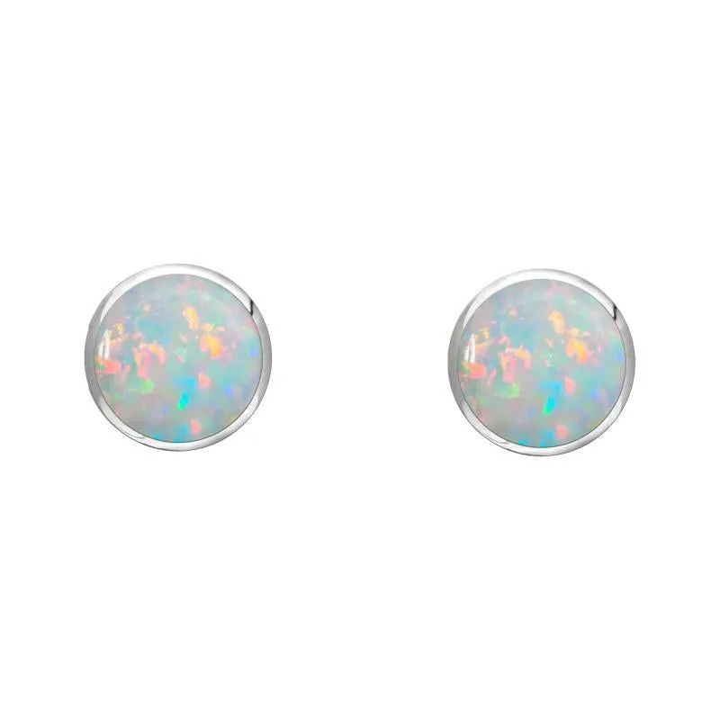 Sterling Silver Opal 4mm Classic Small Round Stud Earrings sold by Jura Watches