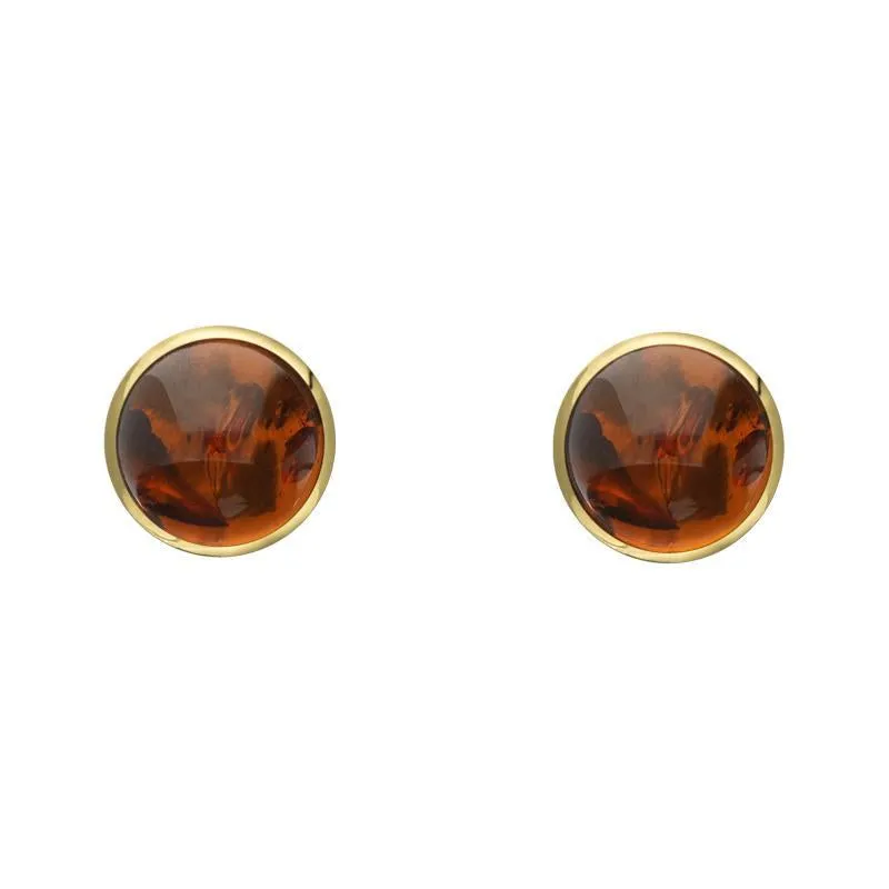 9ct Yellow Gold Amber 4mm Classic Small Round Stud Earrings sold by Jura Watches