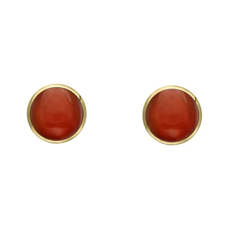 9ct Yellow Gold Carnelian 4mm Classic Small Round Stud Earrings sold by Jura Watches
