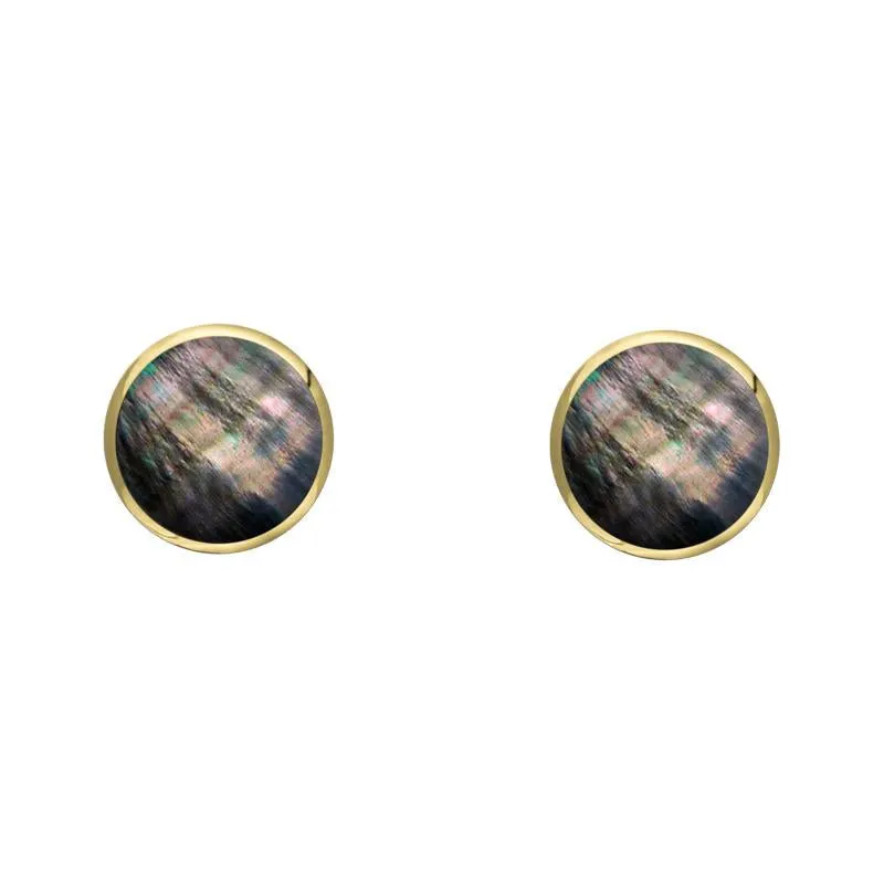 9ct Yellow Gold Dark Mother of Pearl 4mm Classic Small Round Stud Earrings sold by Jura Watches
