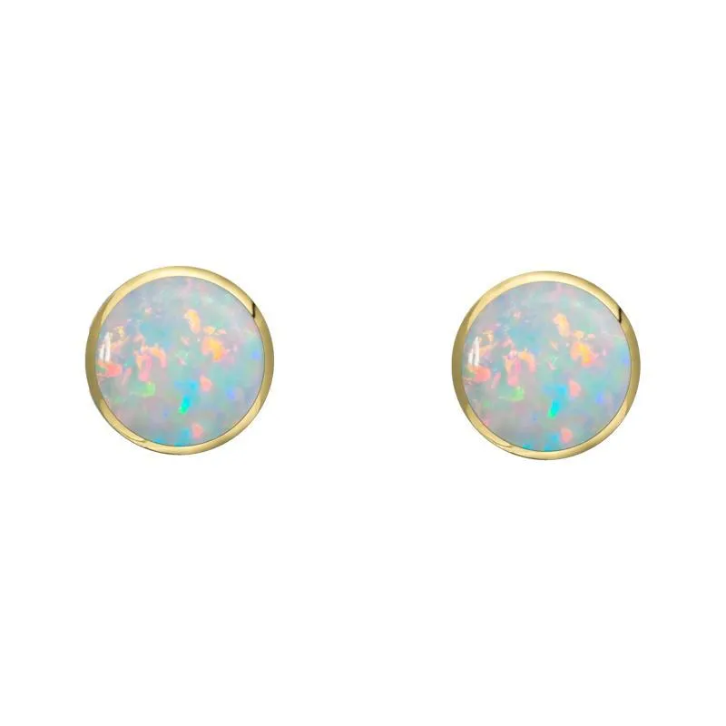9ct Yellow Gold Opal 4mm Classic Small Round Stud Earrings sold by Jura Watches