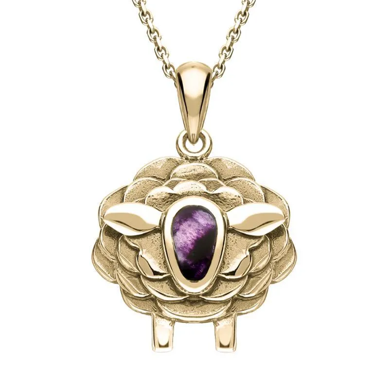 9ct Yellow Gold Blue John Sheep Necklace sold by Jura Watches