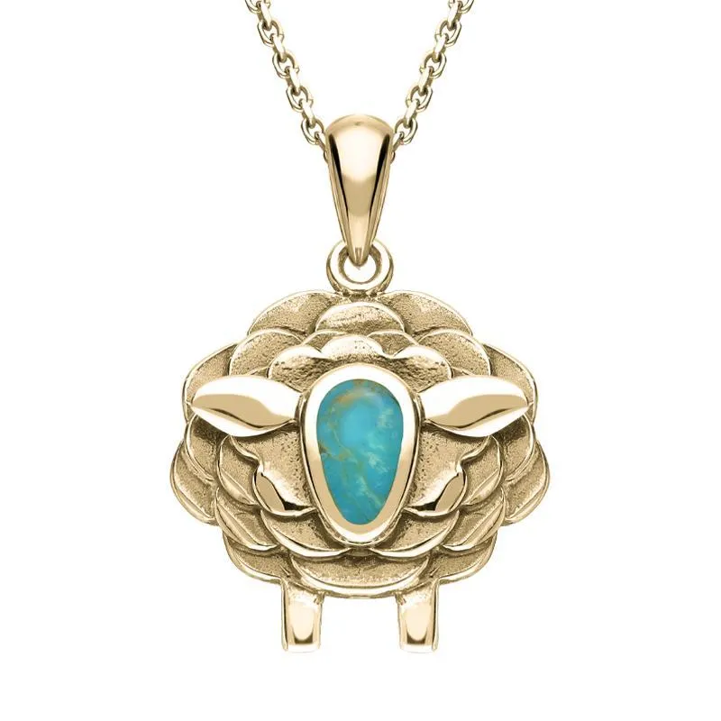 9ct Yellow Gold Turquoise Sheep Necklace sold by Jura Watches