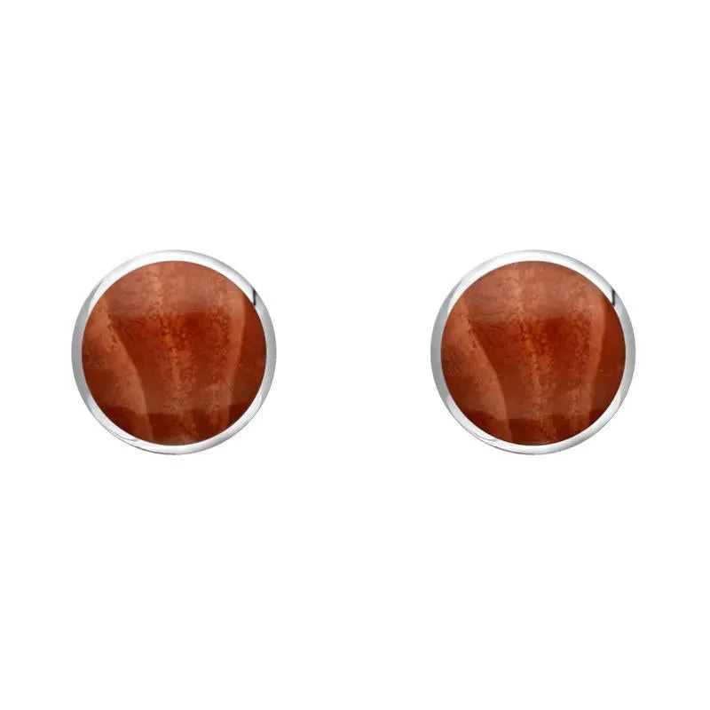 Sterling Silver Jasper 5mm Classic Small Round Stud Earrings sold by Jura Watches