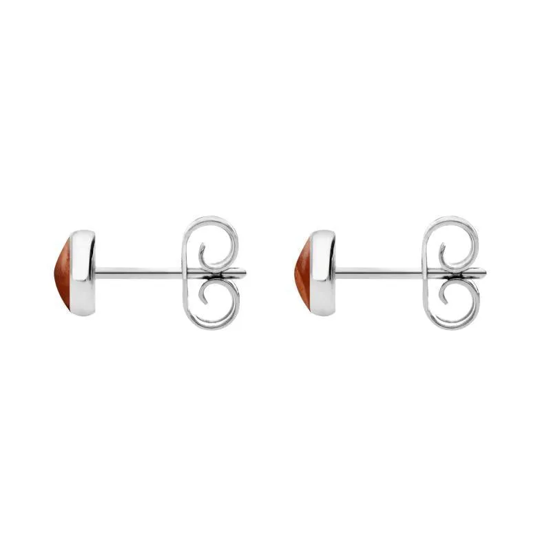 Sterling Silver Jasper 5mm Classic Small Round Stud Earrings sold by Jura Watches product image thumbnail 2