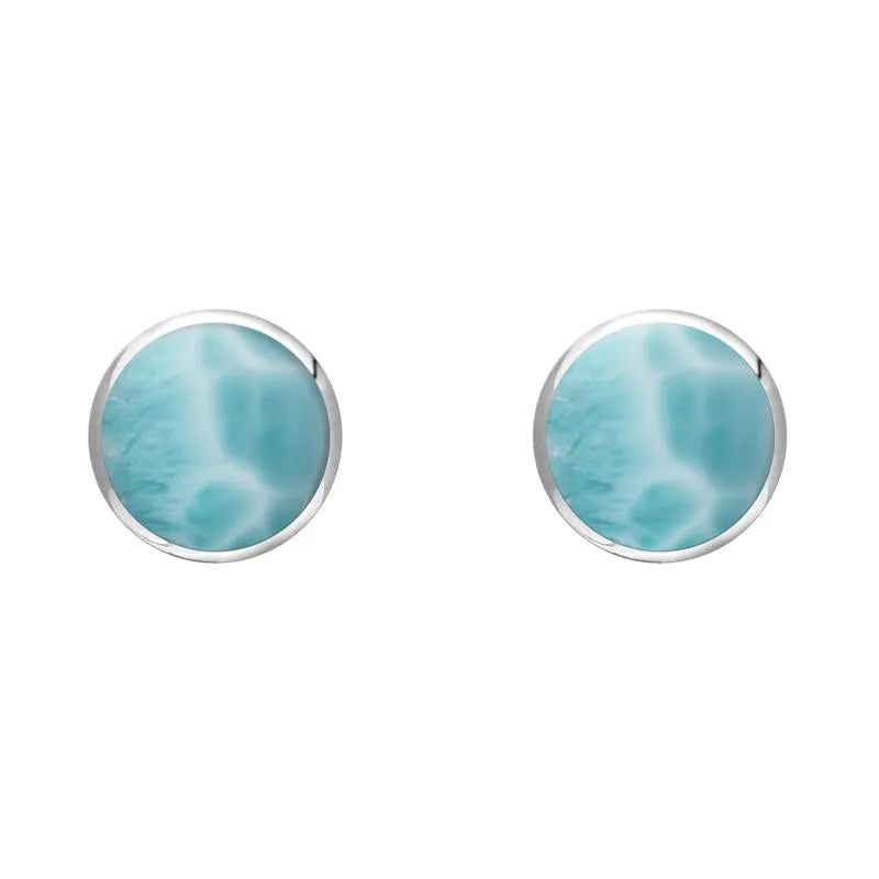 Sterling Silver Larimar 5mm Classic Small Round Stud Earrings sold by Jura Watches