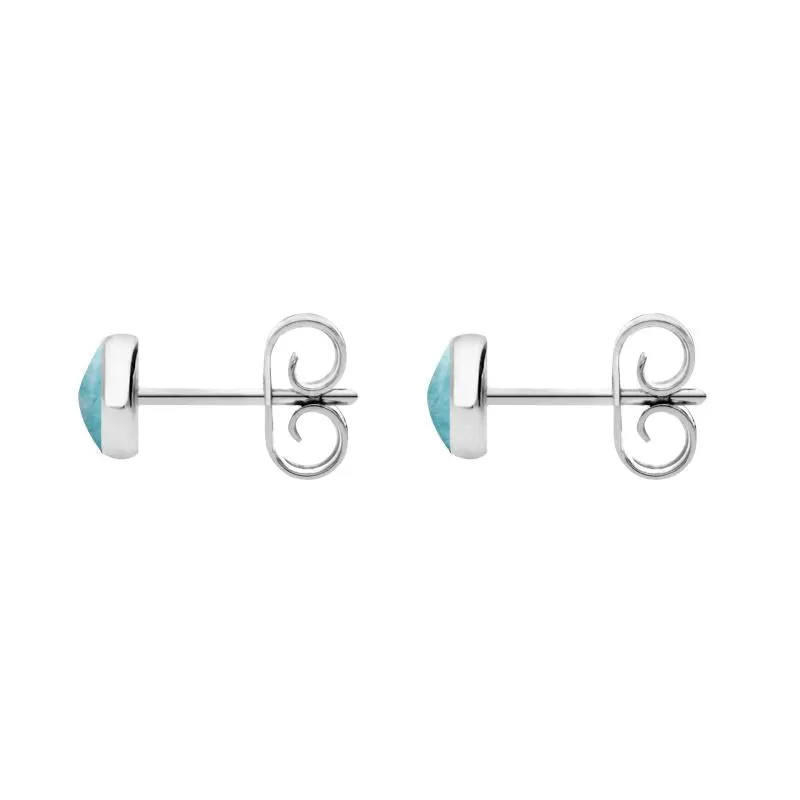 Sterling Silver Larimar 5mm Classic Small Round Stud Earrings sold by Jura Watches product image thumbnail 2