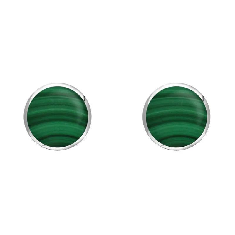 Sterling Silver Malachite 5mm Classic Small Round Stud Earrings sold by Jura Watches