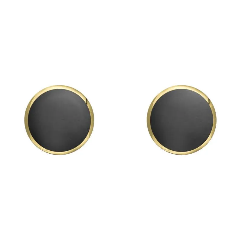 9ct Yellow Gold Hematite 5mm Classic Small Round Stud Earrings sold by Jura Watches