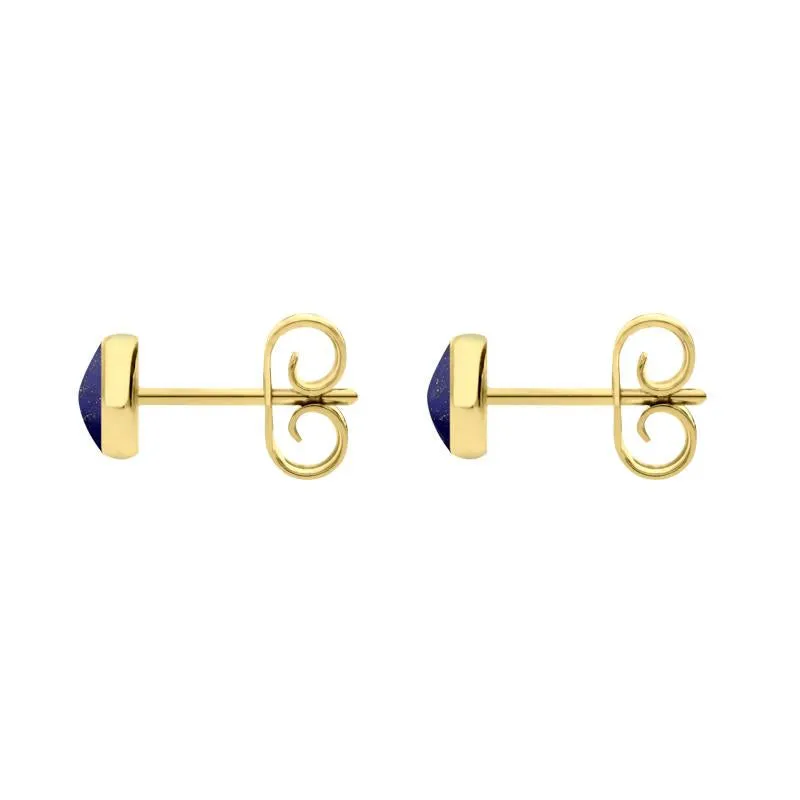 9ct Yellow Gold Lapis Lazuli 5mm Classic Small Round Stud Earrings sold by Jura Watches product image thumbnail 2