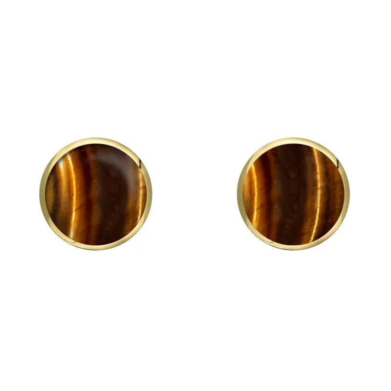 9ct Yellow Gold Tigers Eye 5mm Classic Small Round Stud Earrings sold by Jura Watches