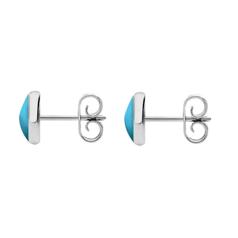 Sterling Silver Turquoise 6mm Classic Medium Round Stud Earrings sold by Jura Watches product image thumbnail 2