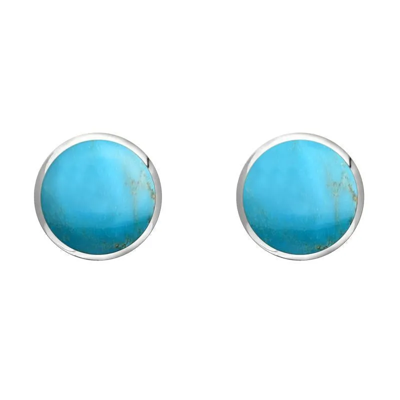 Sterling Silver Turquoise 6mm Classic Medium Round Stud Earrings sold by Jura Watches