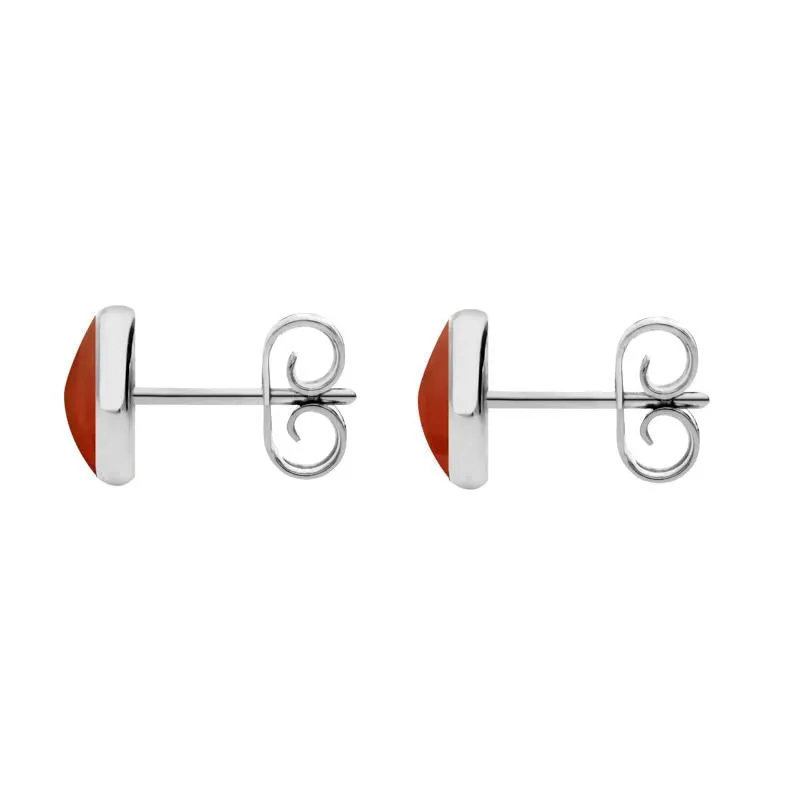 Sterling Silver Carnelian 6mm Classic Medium Round Stud Earrings sold by Jura Watches product image thumbnail 2