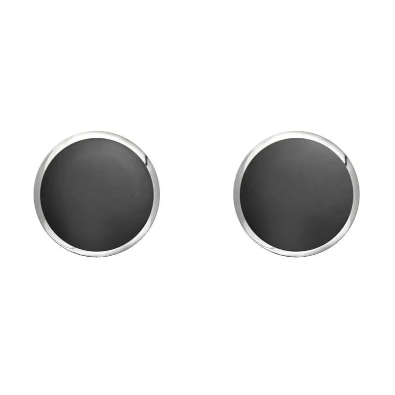 Sterling Silver Hematite 6mm Classic Medium Round Stud Earrings sold by Jura Watches