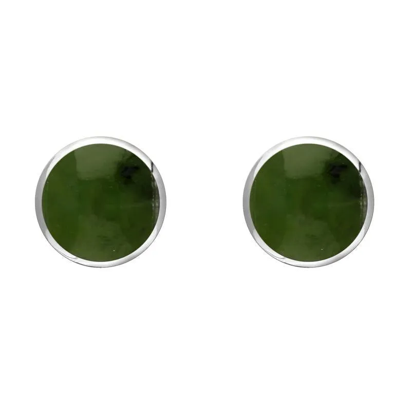 Sterling Silver Jade 6mm Classic Medium Round Stud Earrings sold by Jura Watches