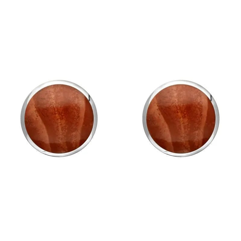 Sterling Silver Jasper 6mm Classic Medium Round Stud Earrings sold by Jura Watches