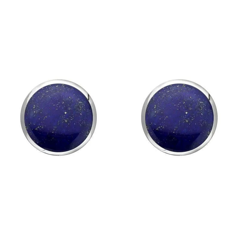 Sterling Silver Lapis Lazuli 6mm Classic Medium Round Stud Earrings sold by Jura Watches