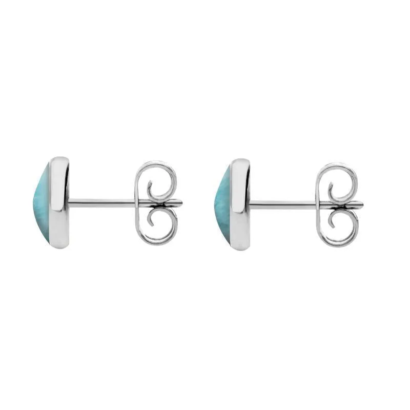 Sterling Silver Larimar 6mm Classic Medium Round Stud Earrings sold by Jura Watches product image thumbnail 2