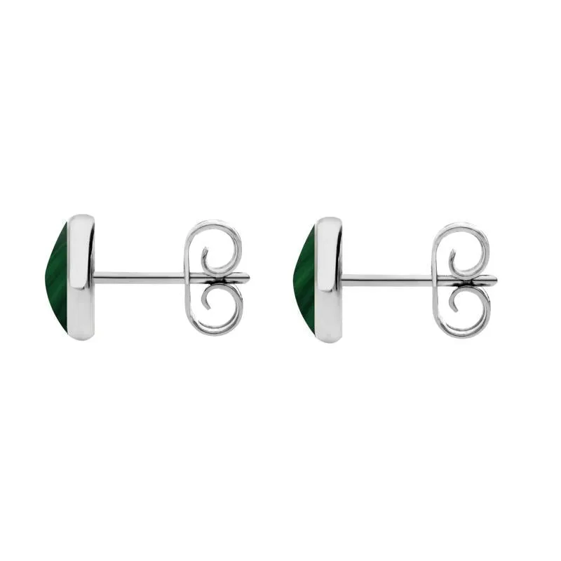 Sterling Silver Malachite 6mm Classic Medium Round Stud Earrings sold by Jura Watches product image thumbnail 2