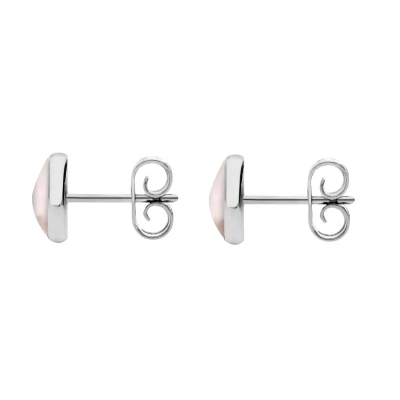 Sterling Silver Pink Mother of Pearl 6mm Classic Medium Round Stud Earrings sold by Jura Watches product image thumbnail 2