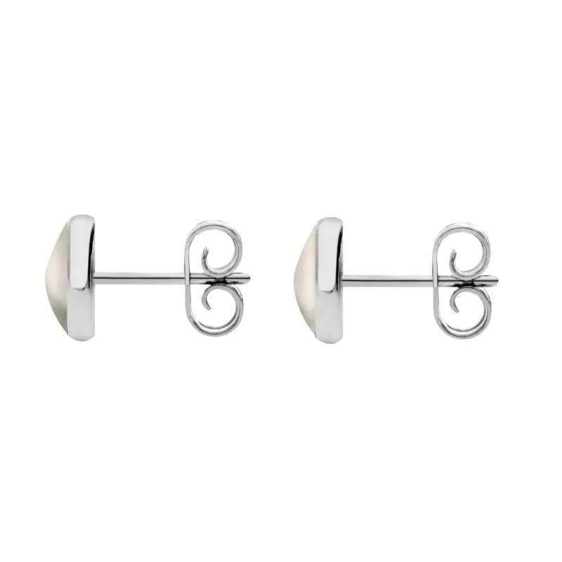 Sterling Silver White Mother of Pearl 6mm Classic Medium Round Stud Earrings sold by Jura Watches product image thumbnail 2